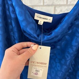 Ee:some Blue Leopard Print Top